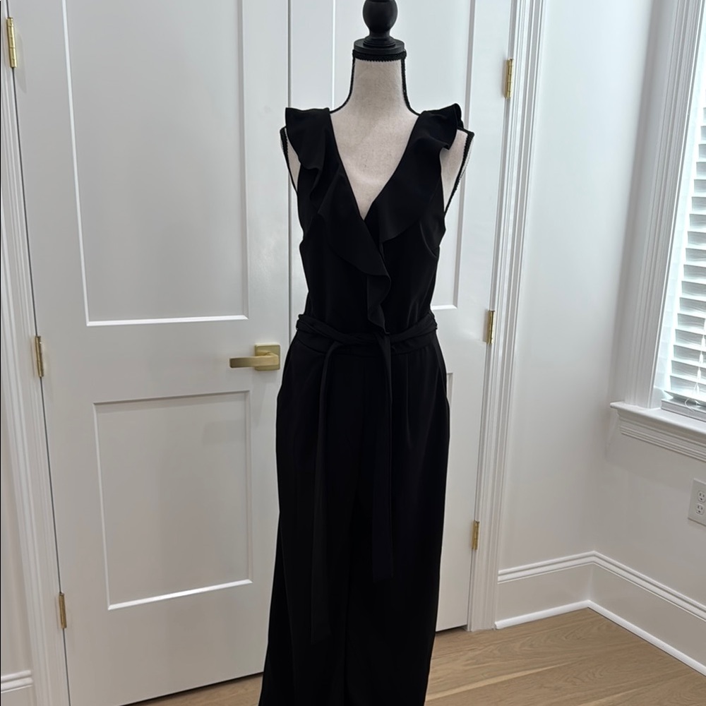 Chic Black Ruffled Jumpsuit